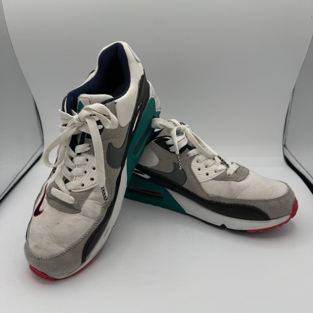 Nike Air Max 90 Baseball White Teal Red DJ5194-100 Mens 8.5 Low Top Sneakers
